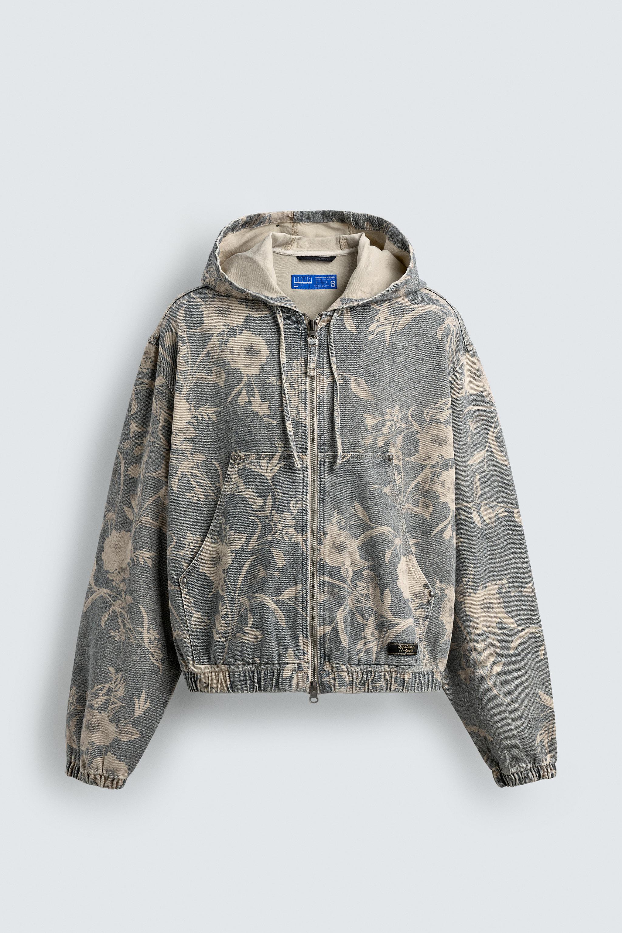 ABSTRACT PRINT DENIM JACKET